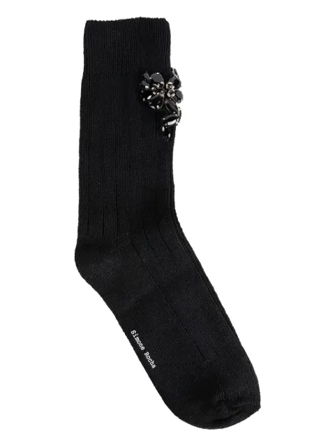 Simone Rocha crystal-rose ankle sock