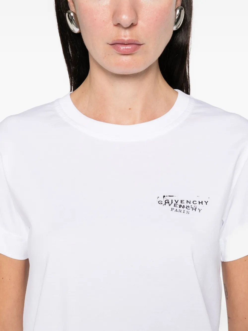Givenchy Logo-print Fitted T-shirt Clothing In White