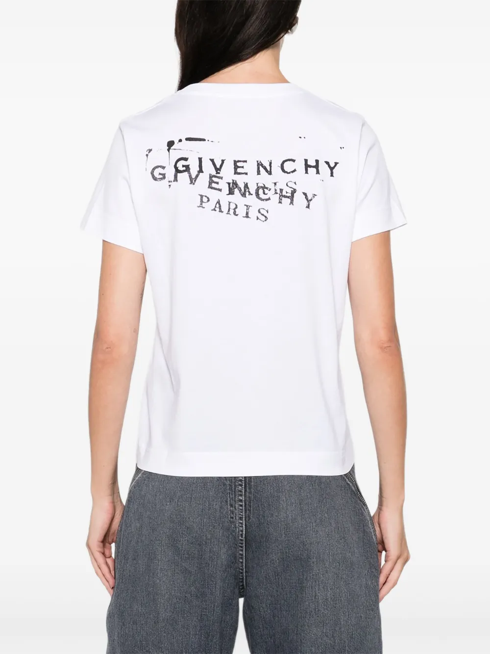 Givenchy Logo-print Fitted T-shirt Clothing In White