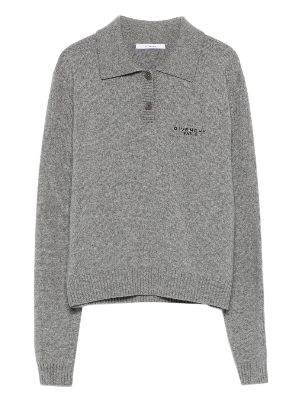 Givenchy long-sleeve knitted polo top - Grau