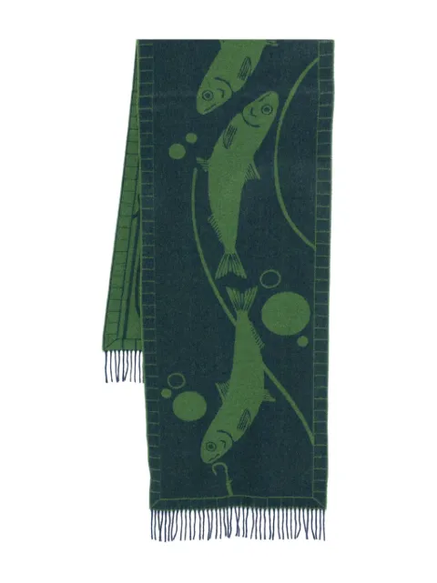Henrik Vibskov fish-print fringed scarf