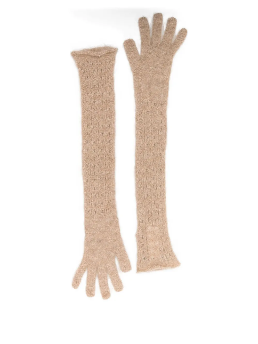 Fabiana Filippi long-fingerless gloves - Beige
