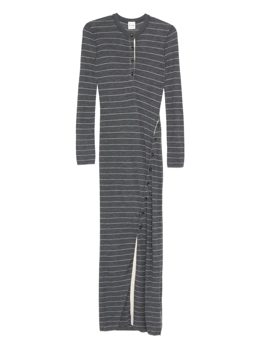 Nanushka Dakoa striped button-front maxi dress | Grey | Image 1