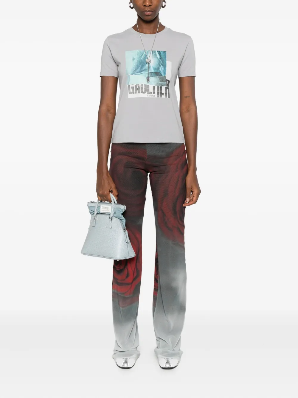 Jean Paul Gaultier Graphic-print T-shirt In Gray