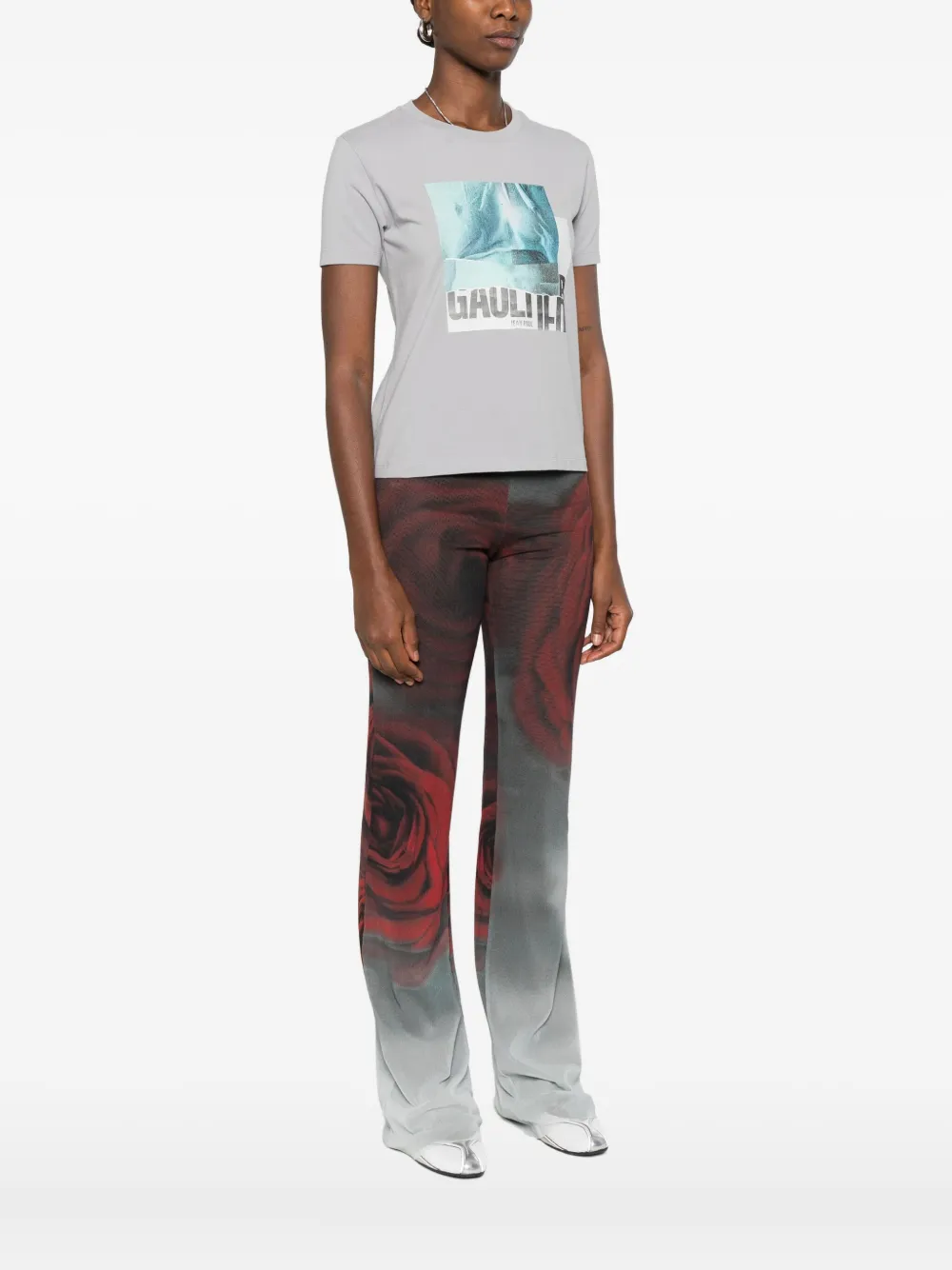 Jean Paul Gaultier Graphic-print T-shirt In Gray