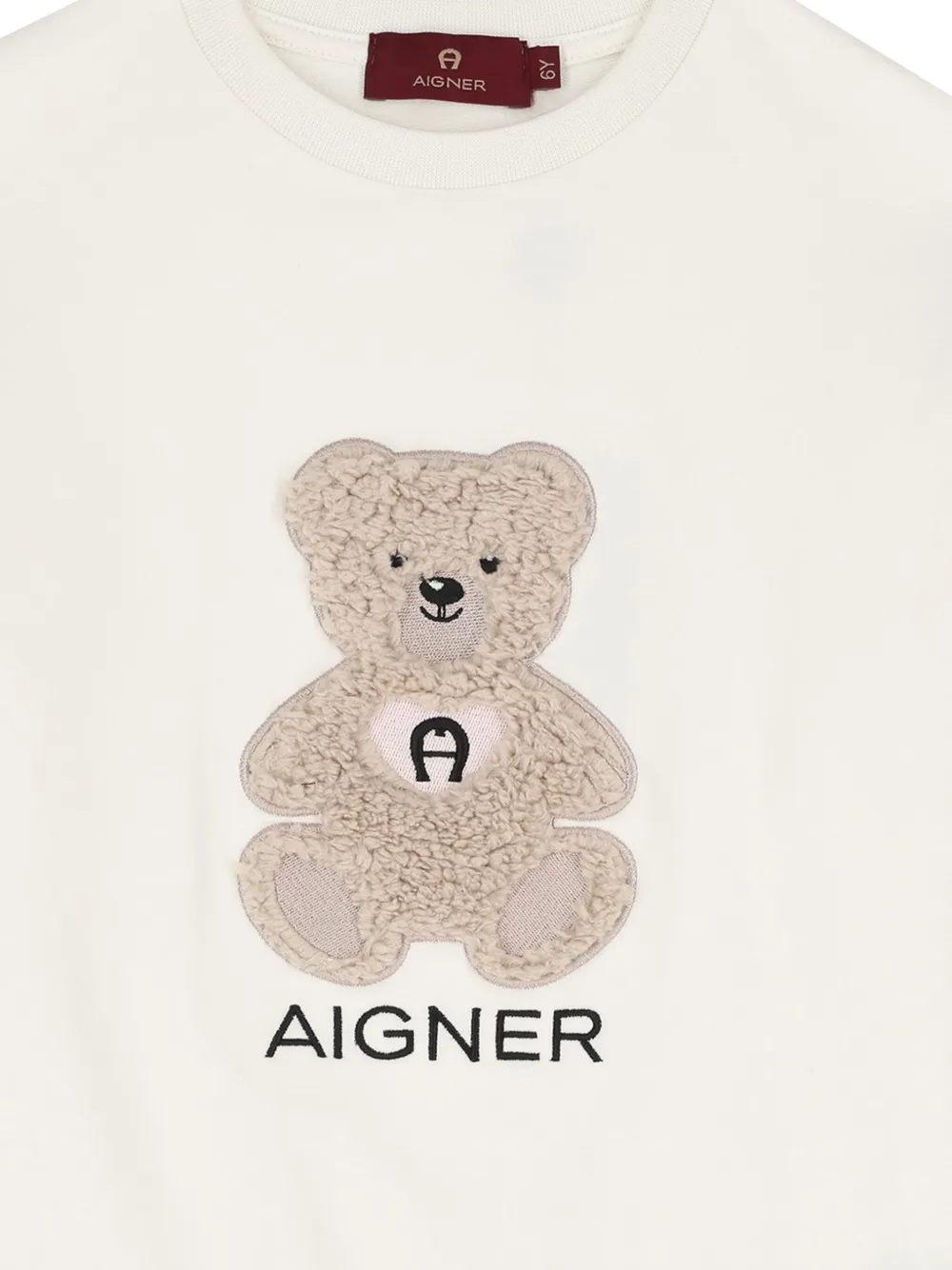 Aigner Kids Sweater met teddybeerprint en lange mouwen Wit