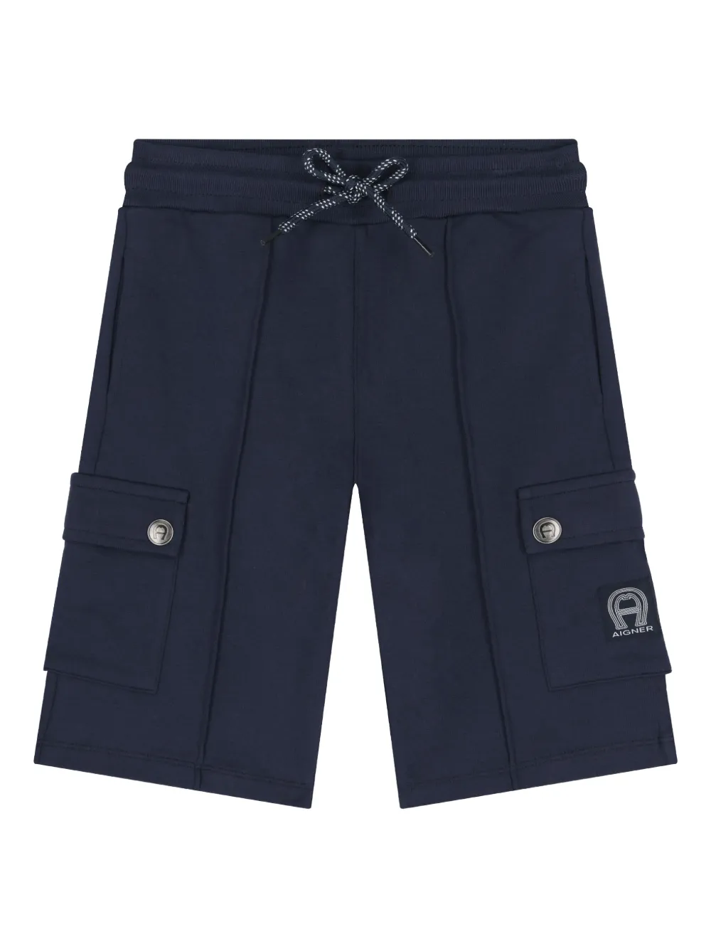 Aigner Kids logo-patch cargo shorts | Blue | Image 1