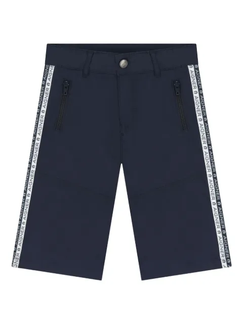 Aigner Kids logo-tape panelled shorts