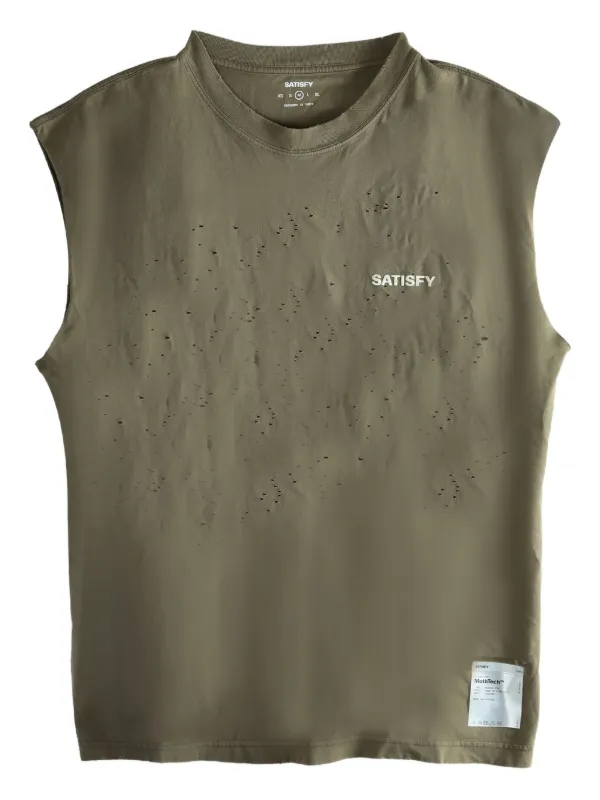 SATISFY タンクトップ(ベスト) Satisfy MothTech™ Distressed Sleeveless Vest | グリーン
