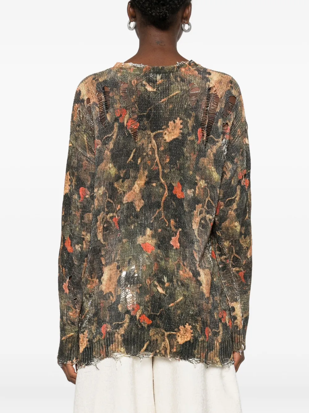 R13 Distressed Pocket Cardigan In Brown