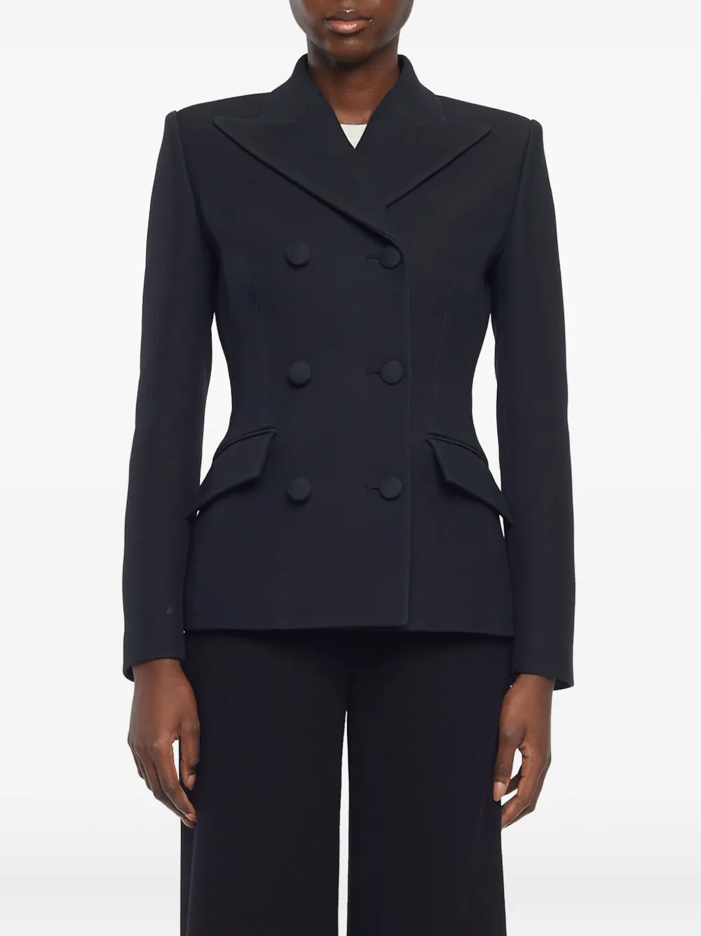 Adam Lippes Double-breasted Peak-lapel Blazer In Black