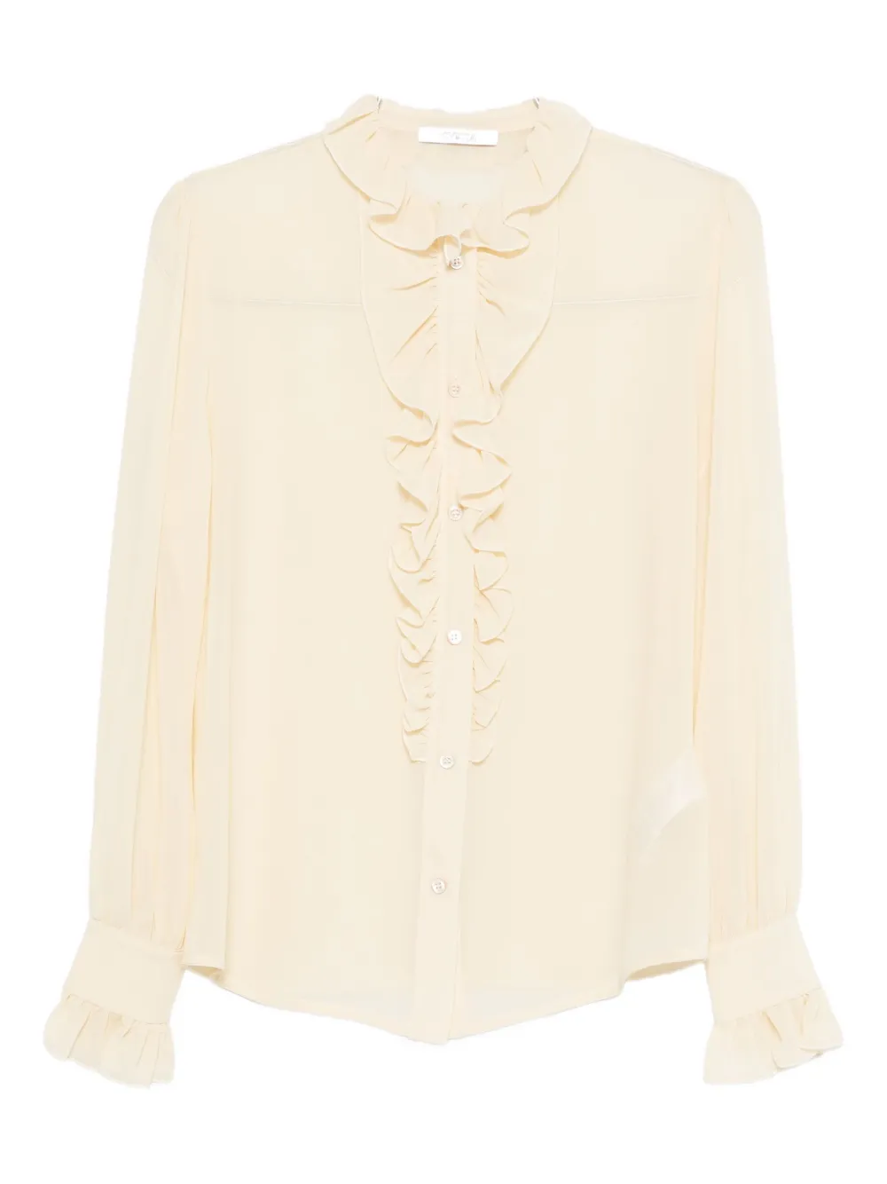 Vivetta Ruffled Silk Blouse In Neutral