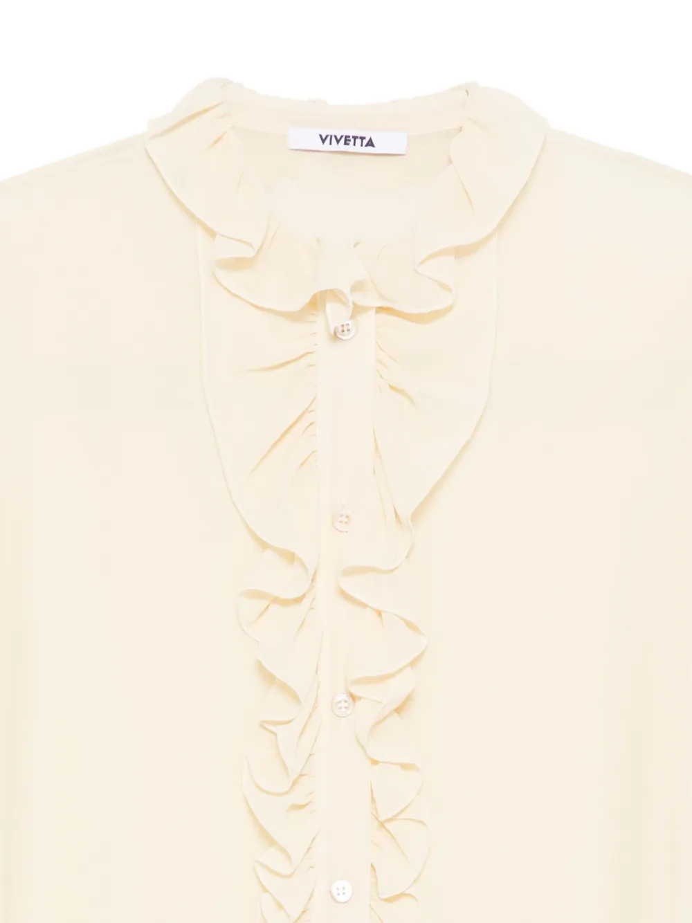 Vivetta Zijden blouse met ruches Beige