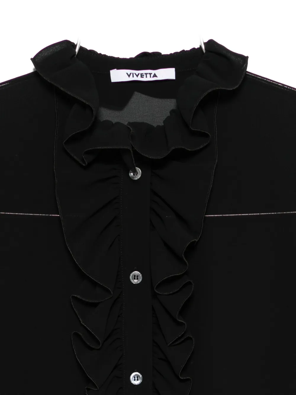 Vivetta Ruffled High-neck Blouse In Black