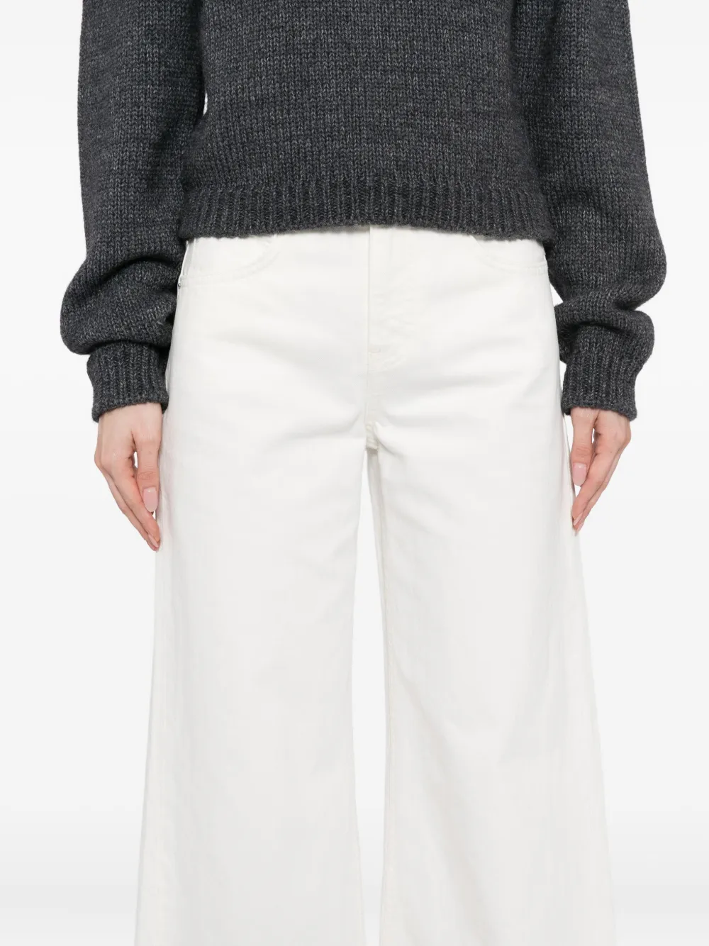 Nili Lotan Marlene Jean Cream In Metallic