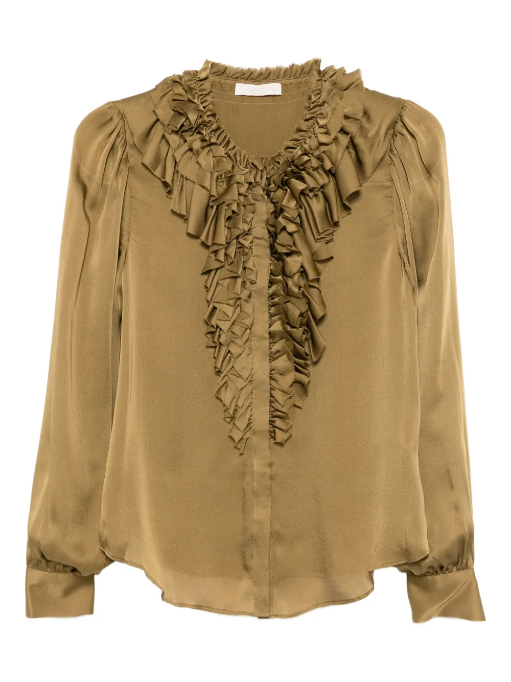 Ulla Johnson ruffled silk blouse | Green | Image 1