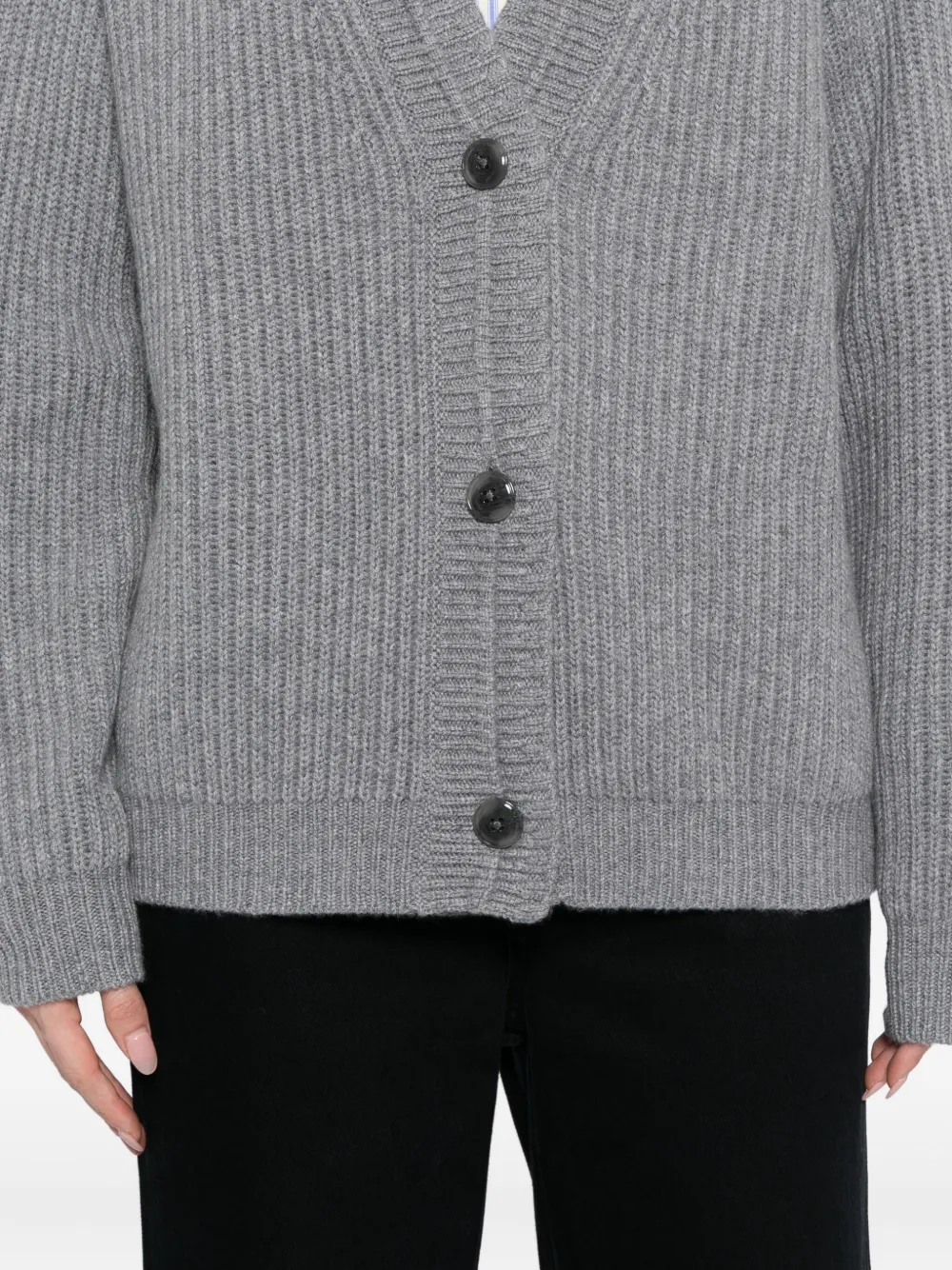 Twp Ribbed Cashmere Cardigan In Gray