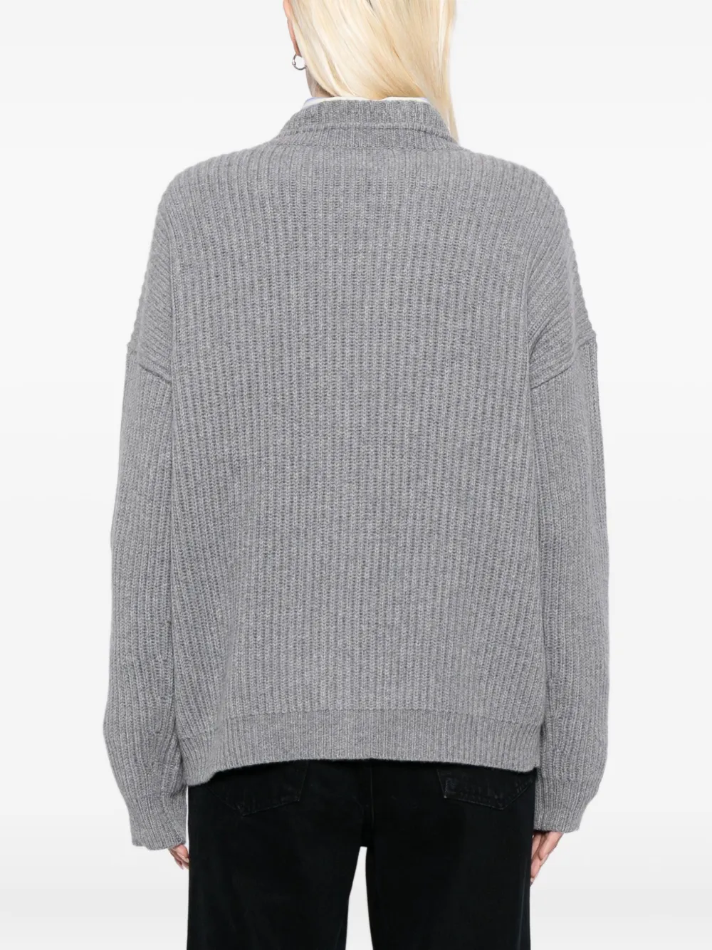 Twp Ribbed Cashmere Cardigan In Gray