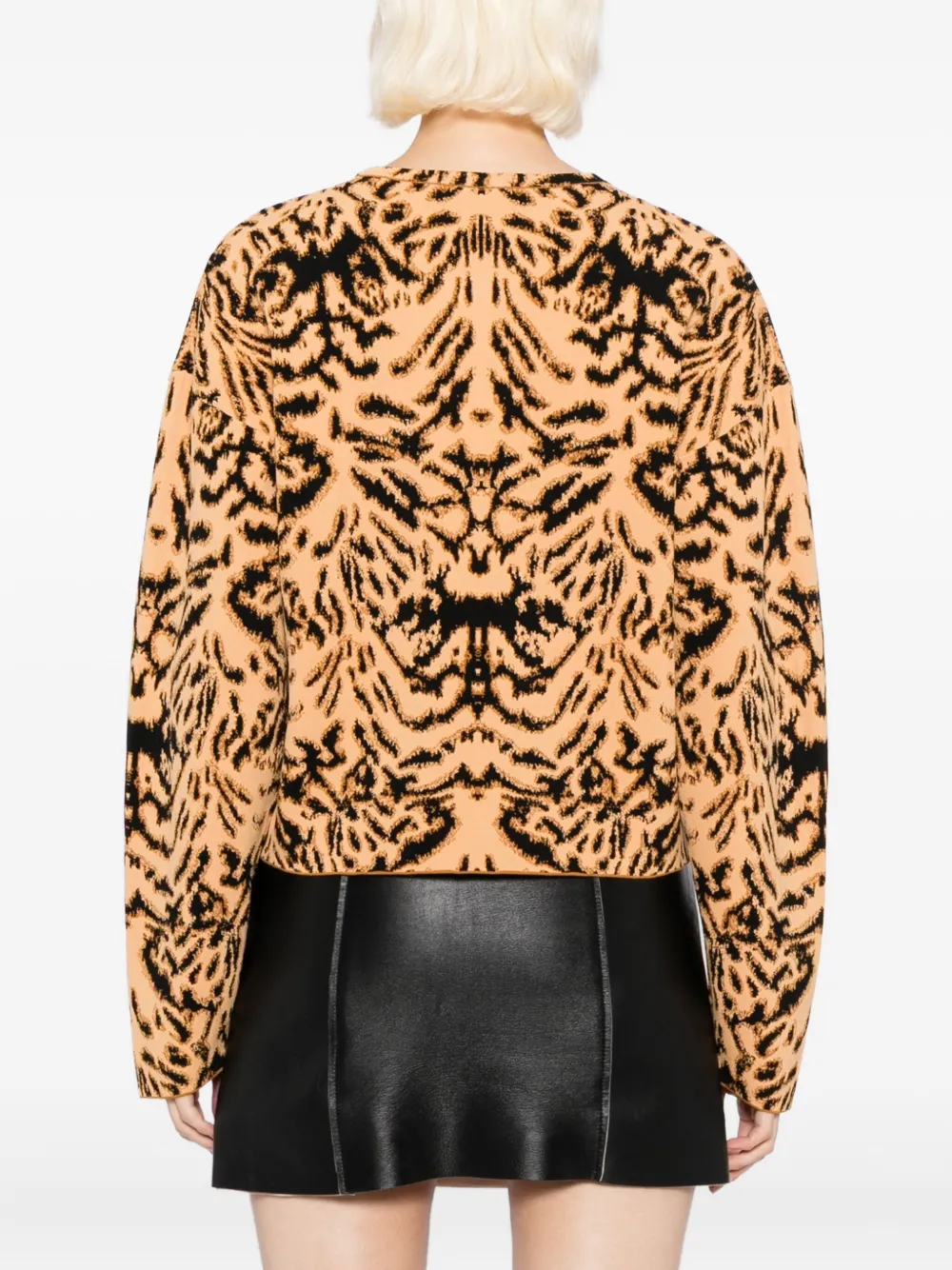 Ulla Johnson Cade Jacquard Knit Long Sleeve Pullover Bengal In Brown
