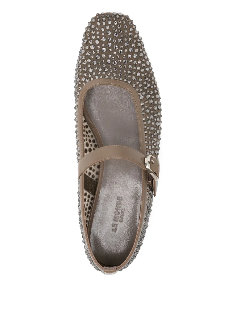 Le Monde Beryl crystal-embellished ballet flats Brown
