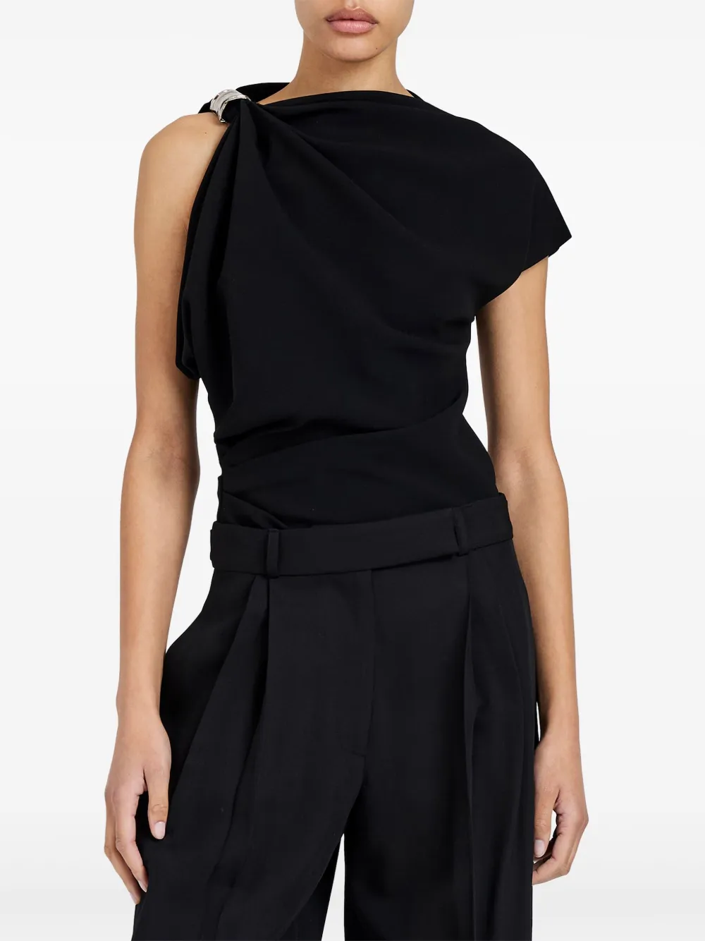 Proenza Schouler Gedrapeerde verfraaide top - Zwart