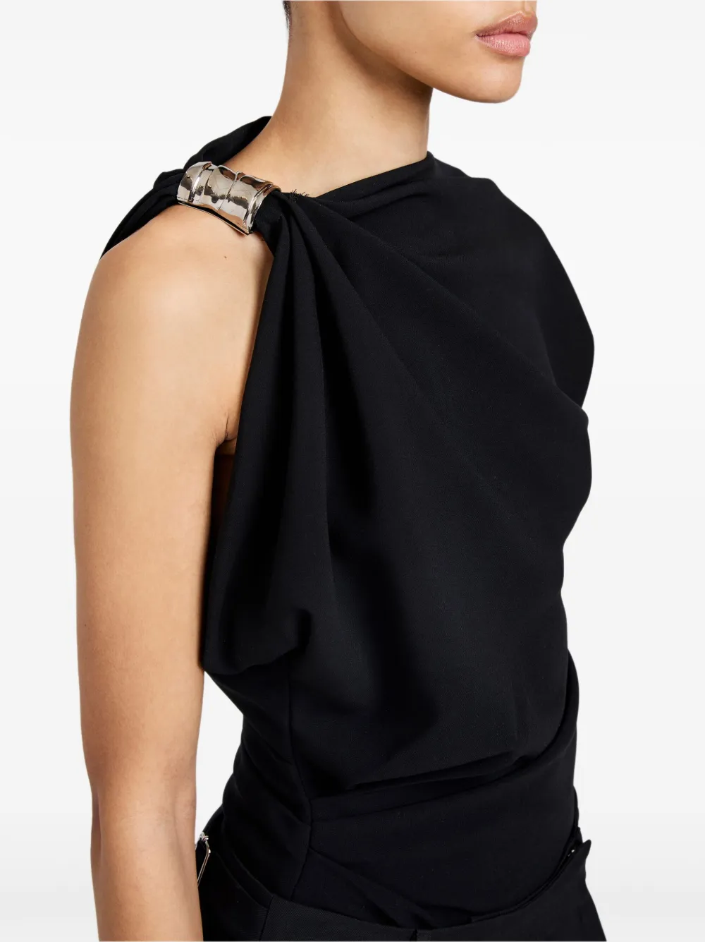 Proenza Schouler Draped Embellished Top In Black