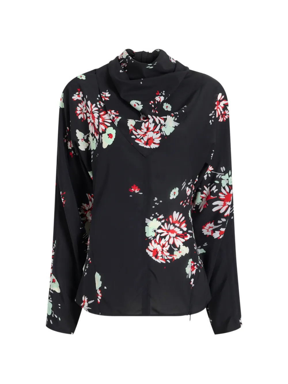 Proenza Schouler Blouse met col en bloemenprint Zwart
