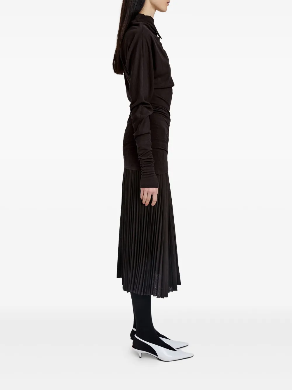 Proenza Schouler Gedrapeerde top met col Bruin