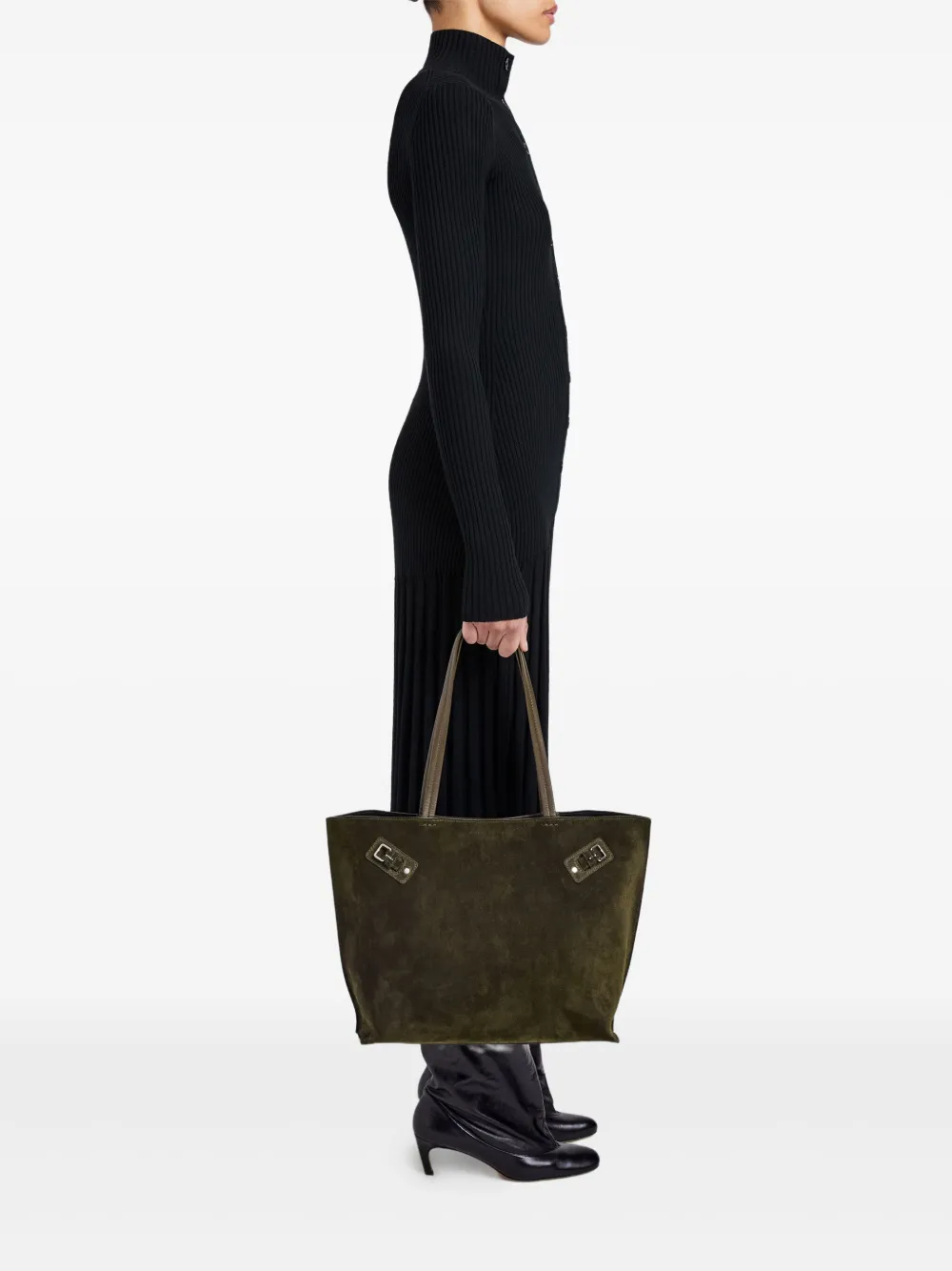 Proenza Schouler Suède shopper met gespdetail - Groen