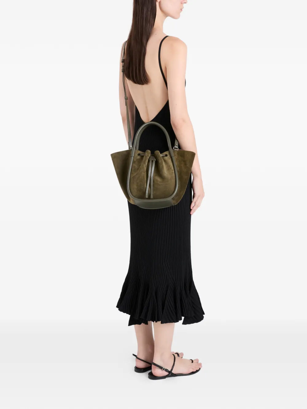 Proenza Schouler Shopper met trekkoordsluiting Groen