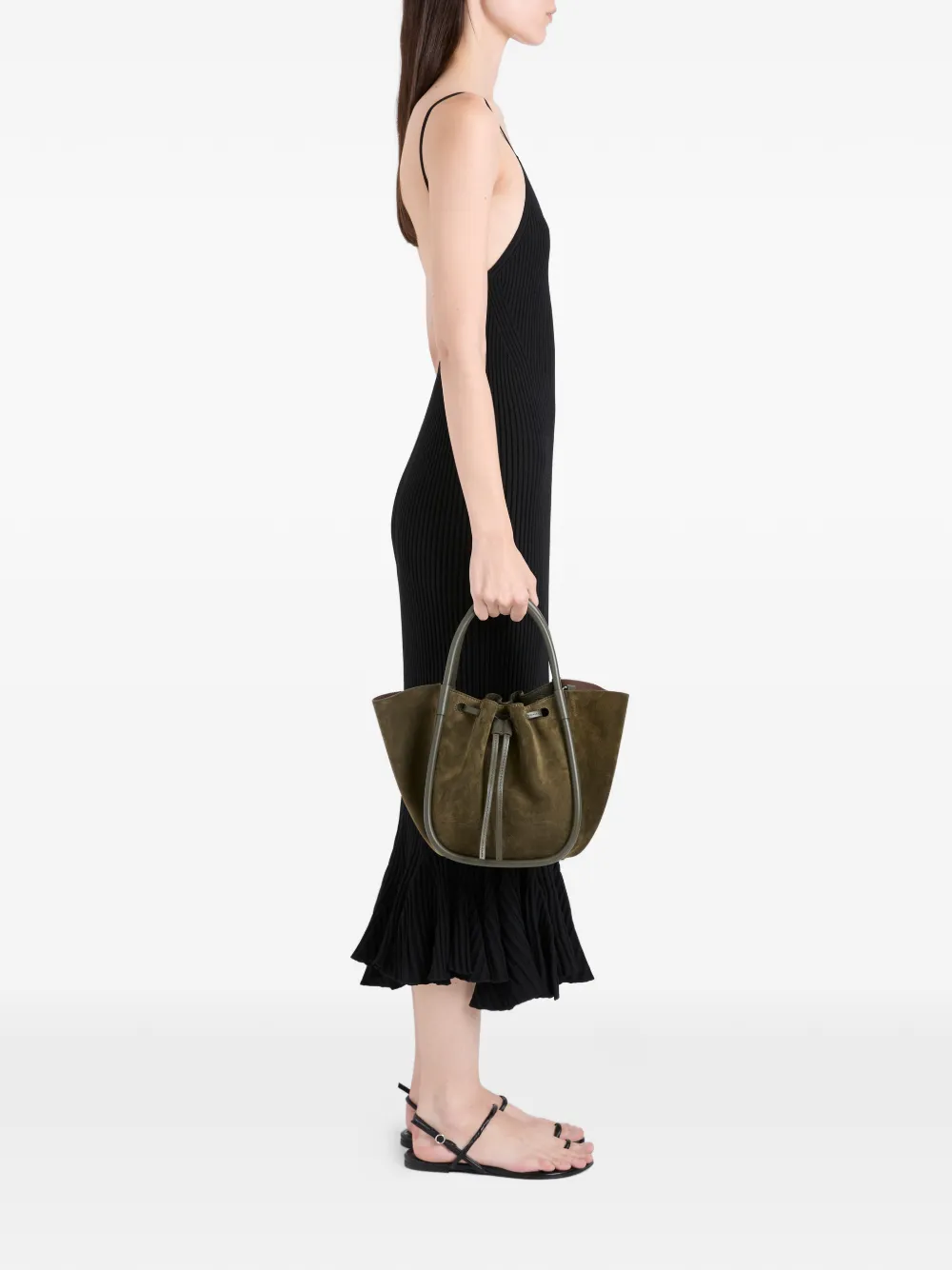 Proenza Schouler Shopper met trekkoordsluiting Groen