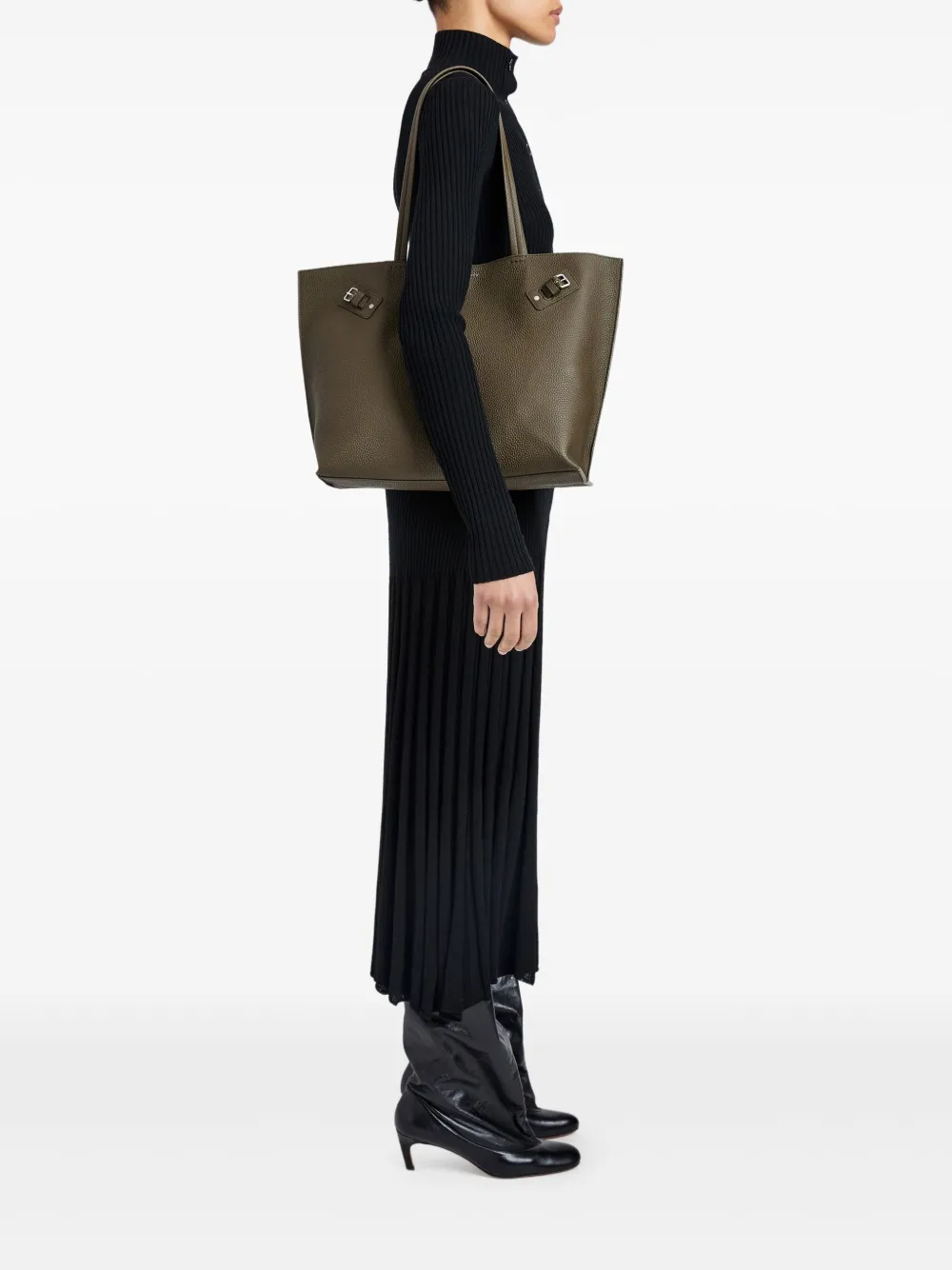 Proenza Schouler Days shopper van bewerkt leer met gespdetail - Groen