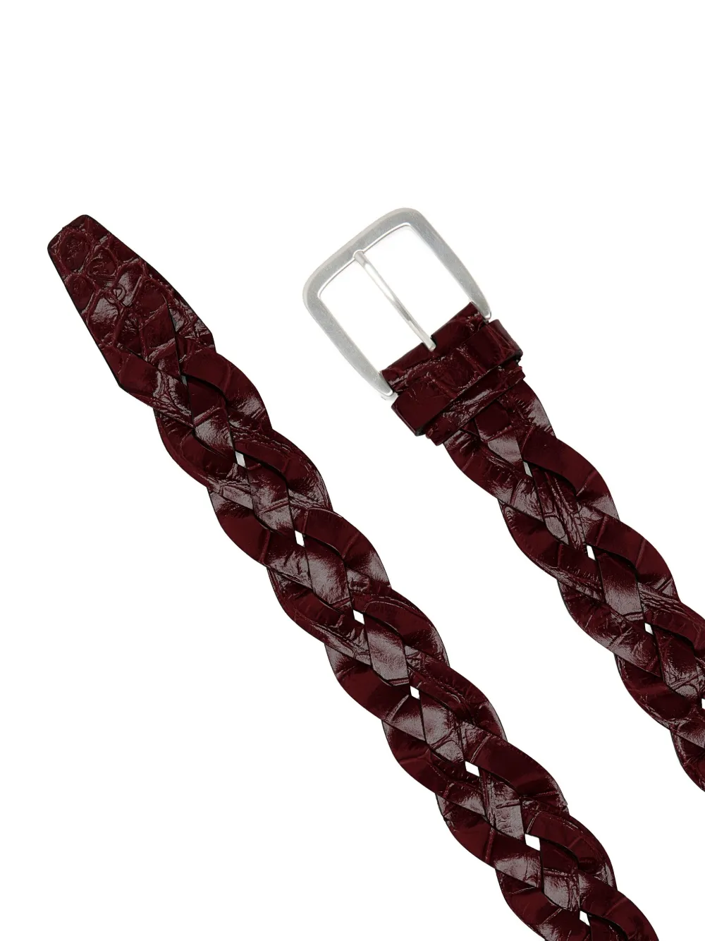 Proenza Schouler Brede gevlochten kalfsleren riem - Rood