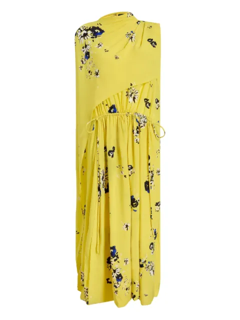 Proenza Schouler draped floral-print midi dress