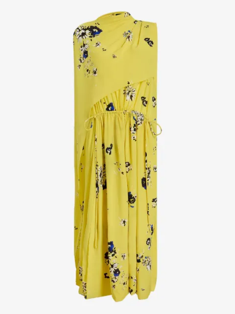 Proenza Schouler draped floral-print midi dress