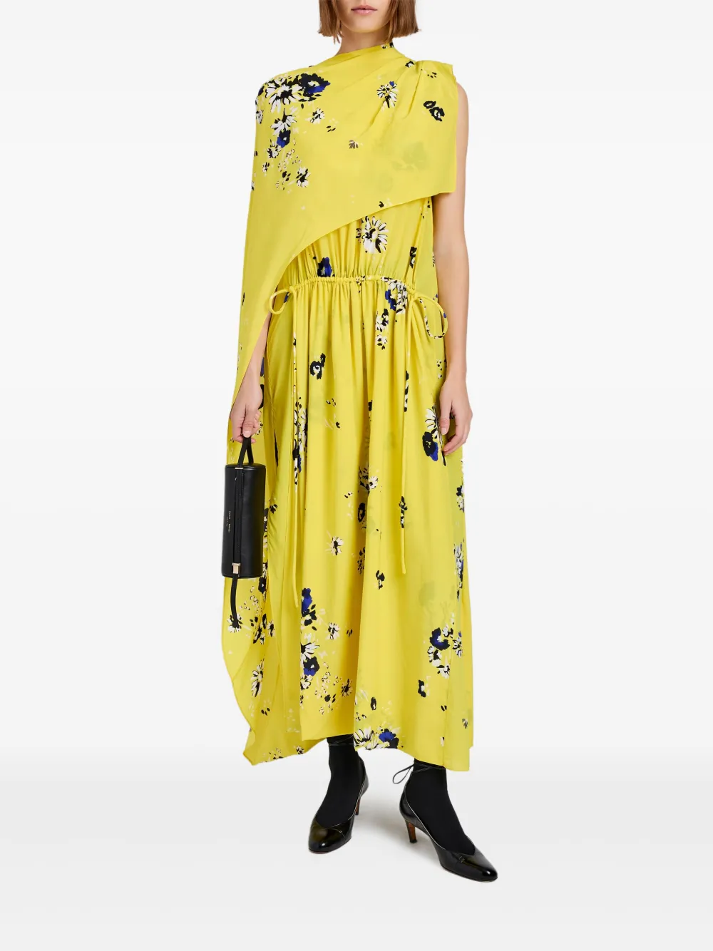 Proenza Schouler draped floral-print midi dress - 970
