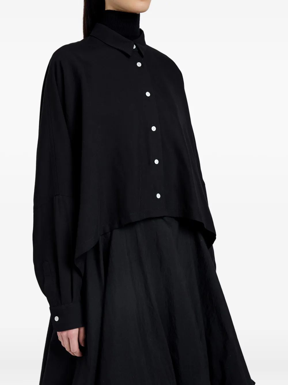 Proenza Schouler Draped Button-up Shirt In Black