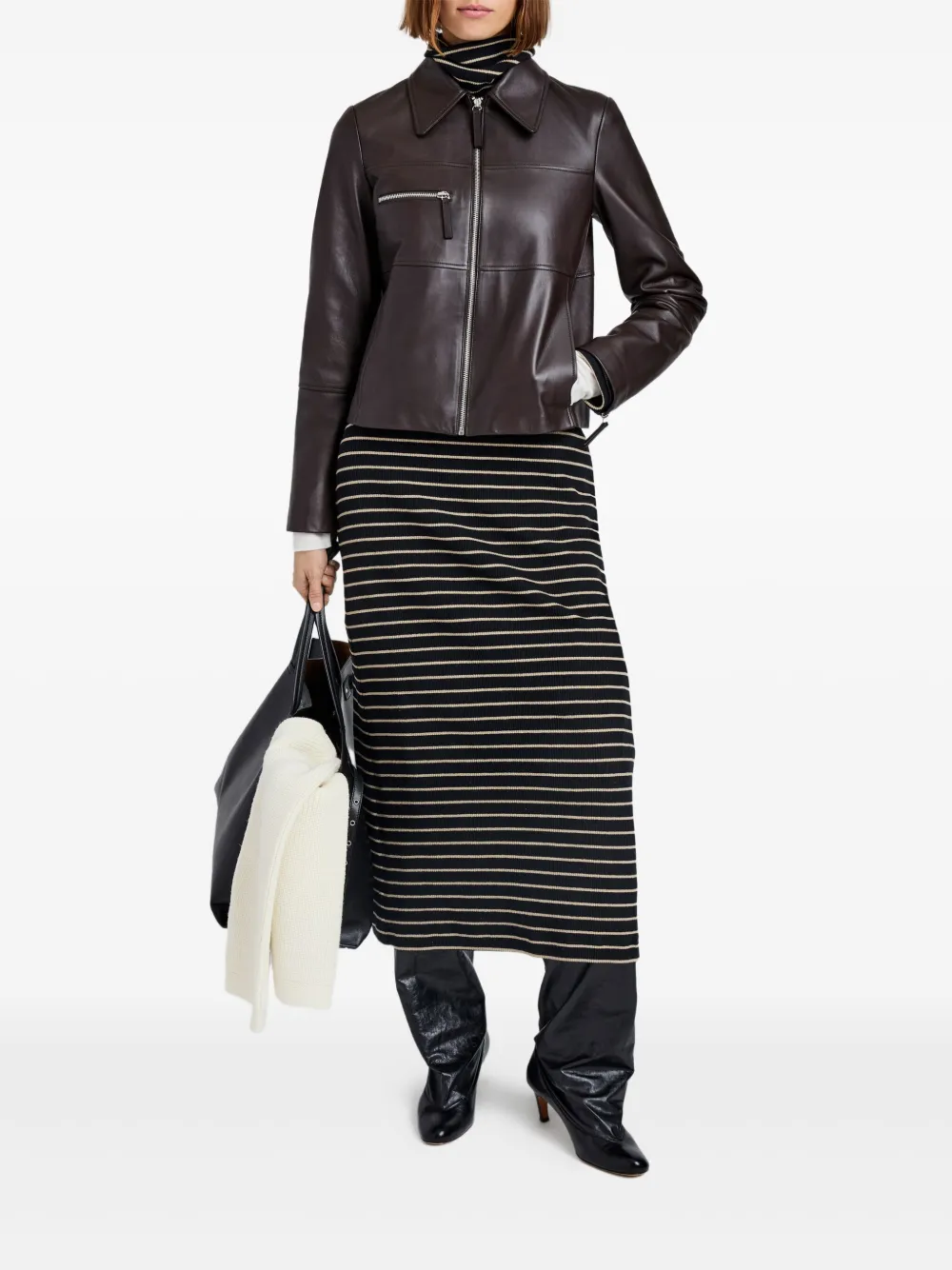 Proenza Schouler White Label Annabel zip-front leather jacket | Leather Jackets | Image 2