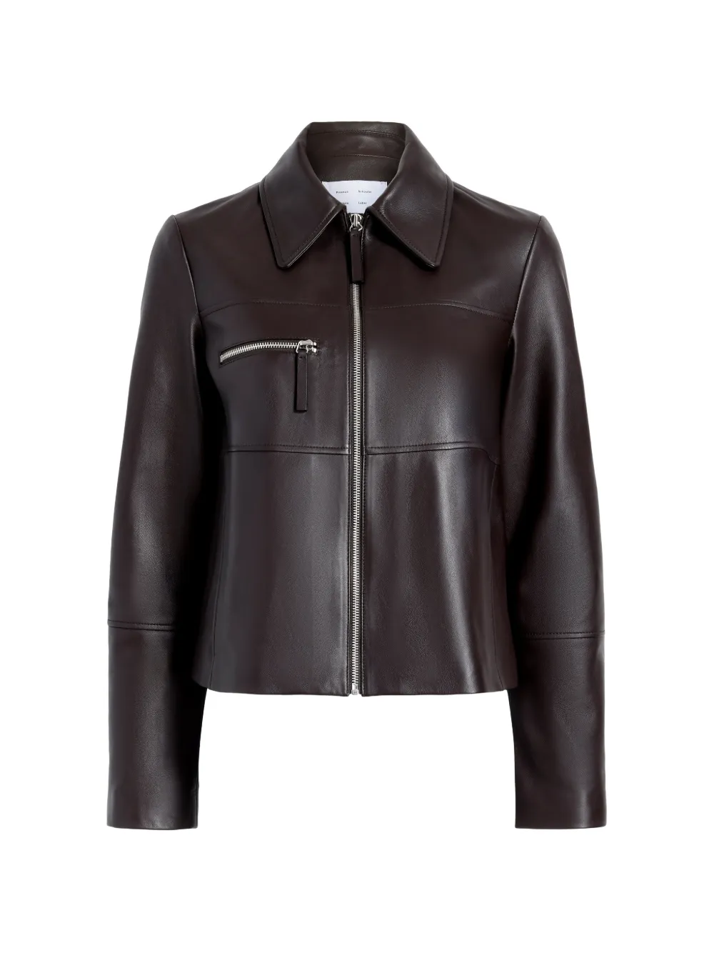 Proenza Schouler White Label Annabel leren jack met rits Bruin