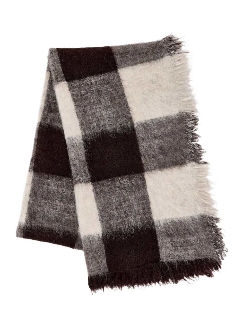 Proenza Schouler checked fringed scarf - Zwart