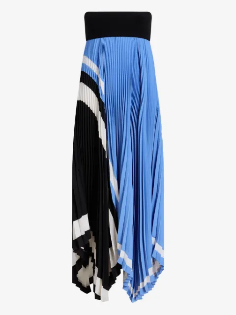 Proenza Schouler pleated patterned asymmetric party dress
