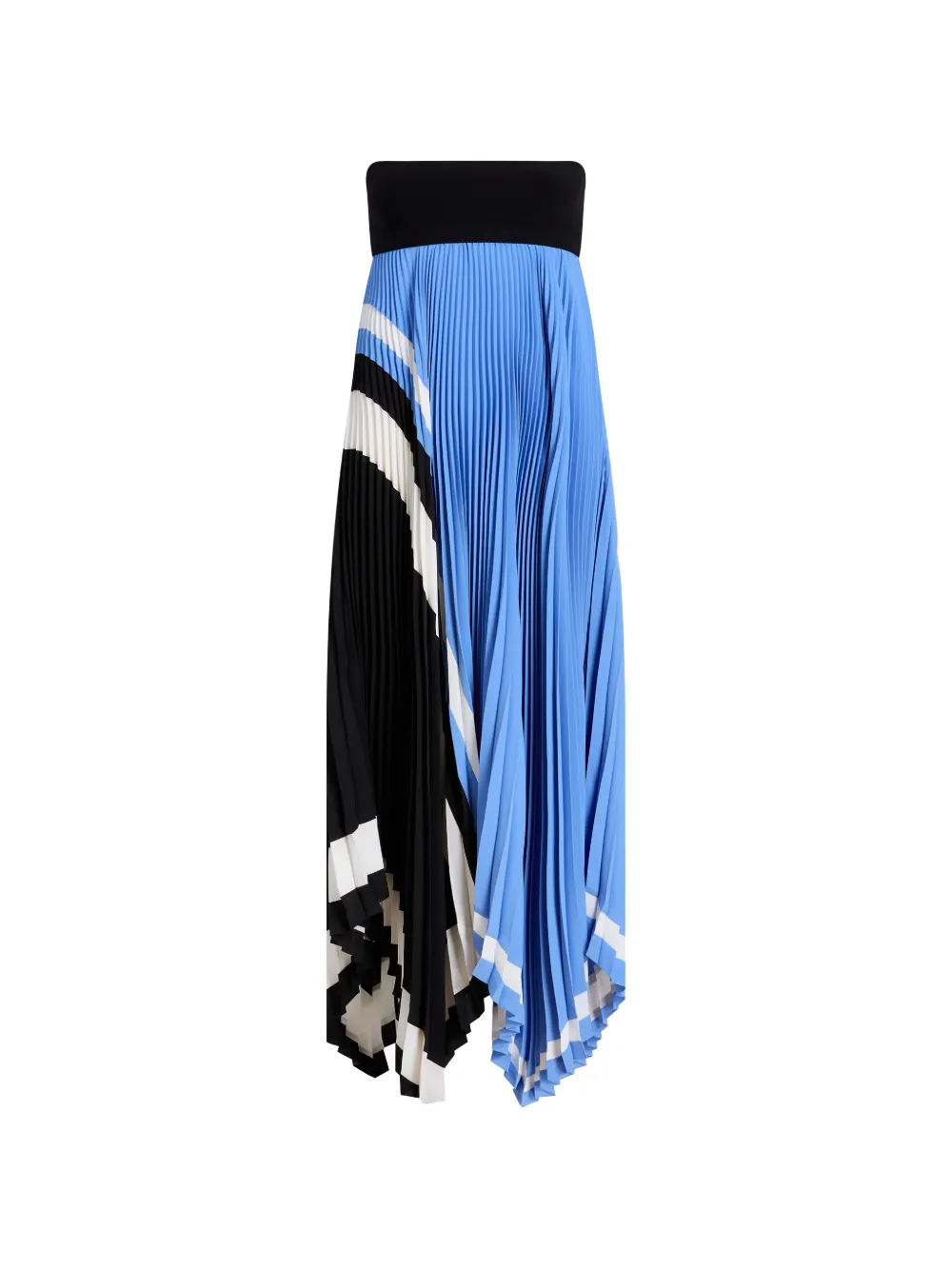 Proenza Schouler pleated patterned asymmetric party dress - Blue