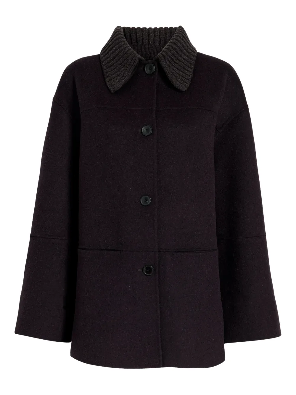 Proenza Schouler White Label Lisa knitted-collar coat | Brown | Image 1