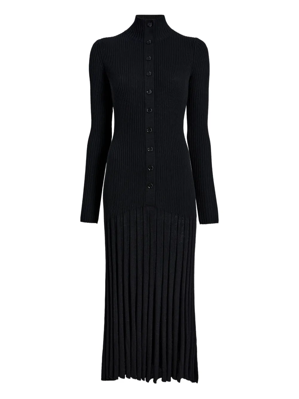 Proenza Schouler ribbed pleated midi day dress | Black | Image 1