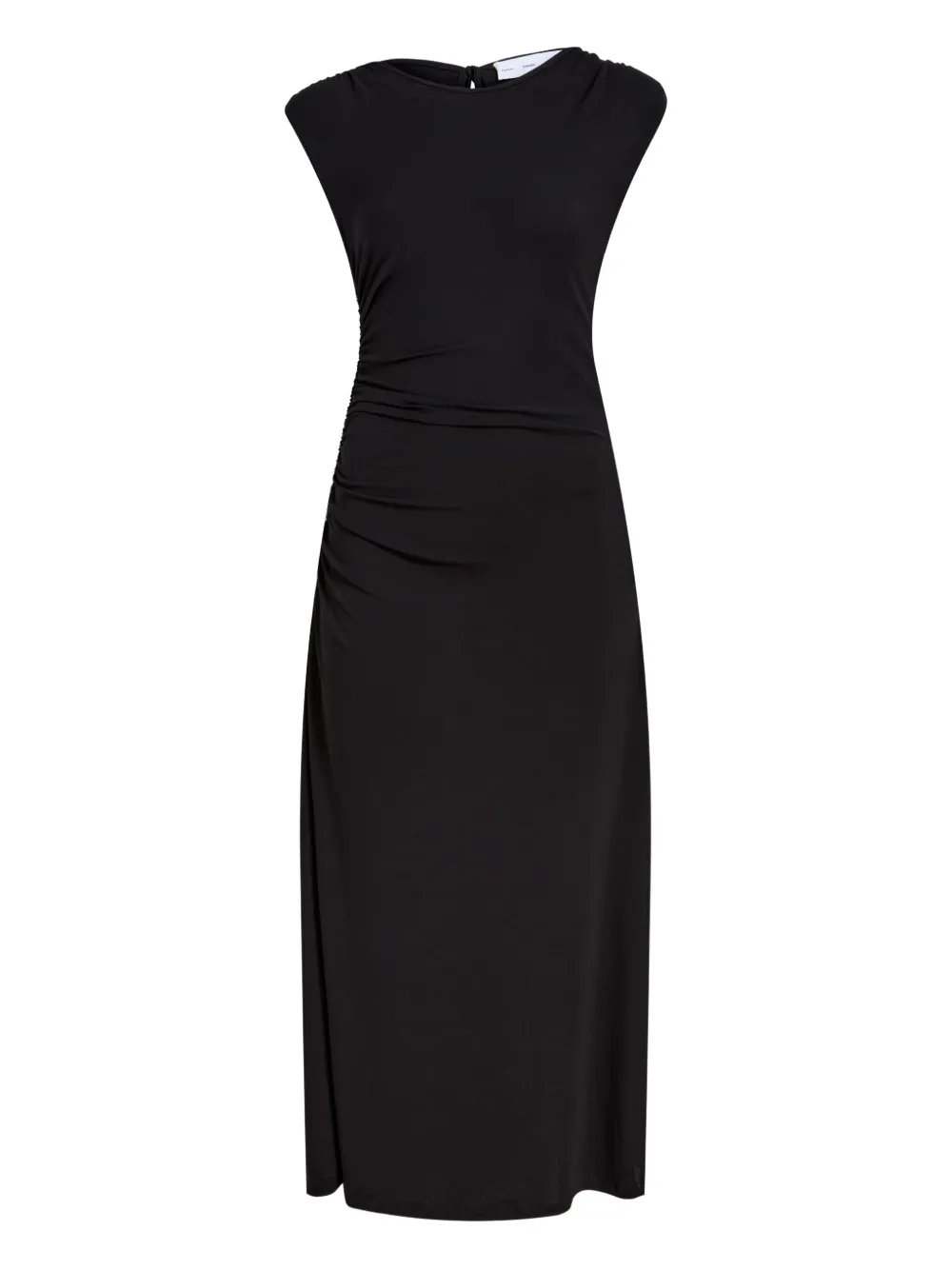 Proenza Schouler White Label Mimi Gathered-shoulder Midi Dress In Black