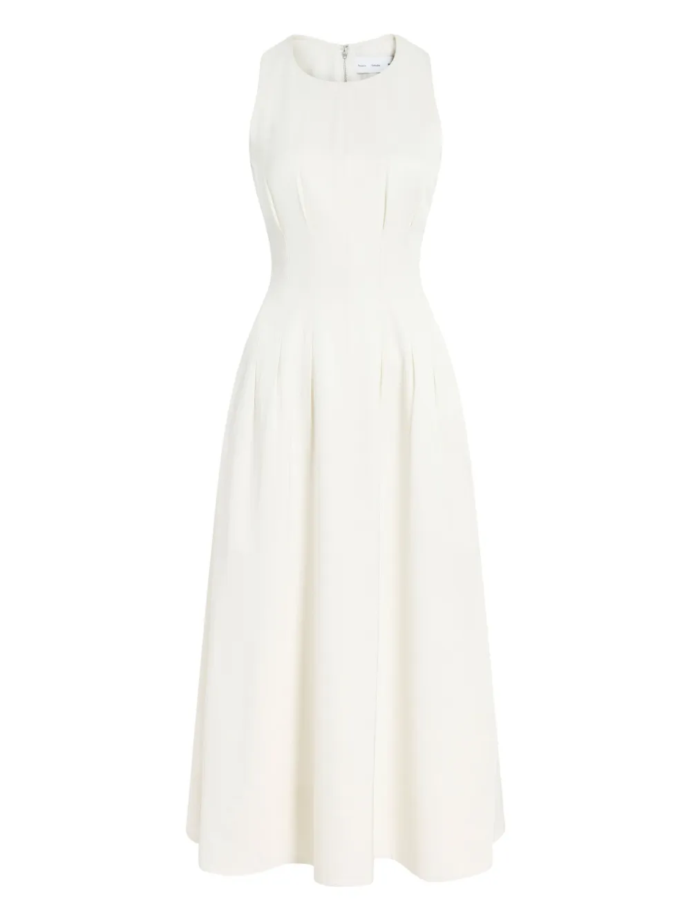 Proenza Schouler White Label Bronwyn Pleated Sleeveless Midi Dress In White