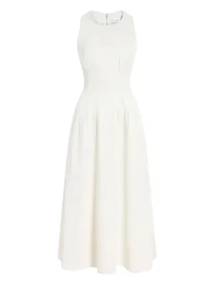 mellie midi dress Mellie Midi Dress - Puff Sleeve Plunge Tiered Dress in Orange