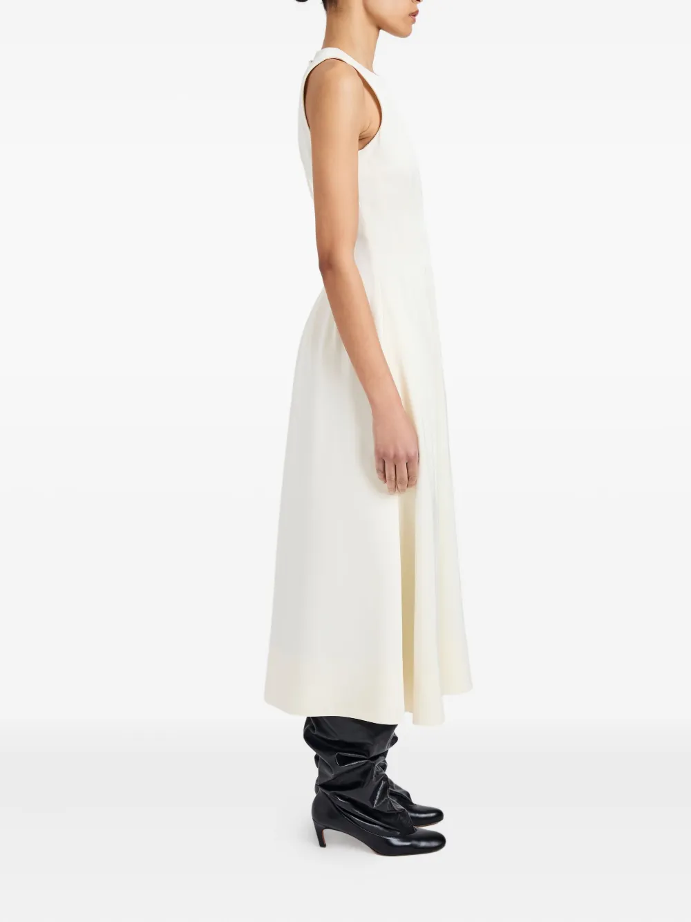 Proenza Schouler White Label Bronwyn Pleated Sleeveless Midi Dress In White