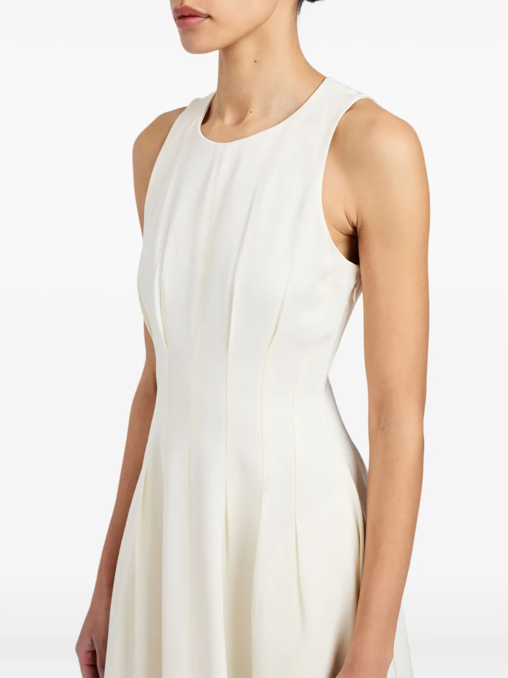 Proenza Schouler White Label Bronwyn Pleated Sleeveless Midi Dress In White