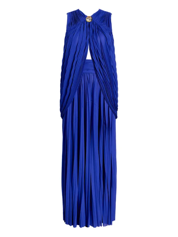 Proenza Schouler Pleated Embellished Maxi Party Dress | Blue | FARFETCH Proenza Schouler Pleated Embellished Maxi Party Dress | Blue | FARFETCH